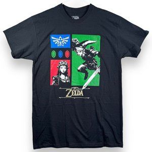 The Legend of Zelda Graphic Men's T Shirt Size Large Black Geeknet GS Exclusive